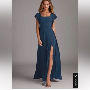 azazie bondi dress in neptune